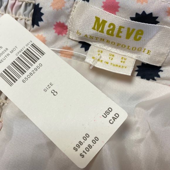 NWT Anthro Maeve Neutral Motif Bow-Tie One-Shoulder Tank - Picture 15 of 16